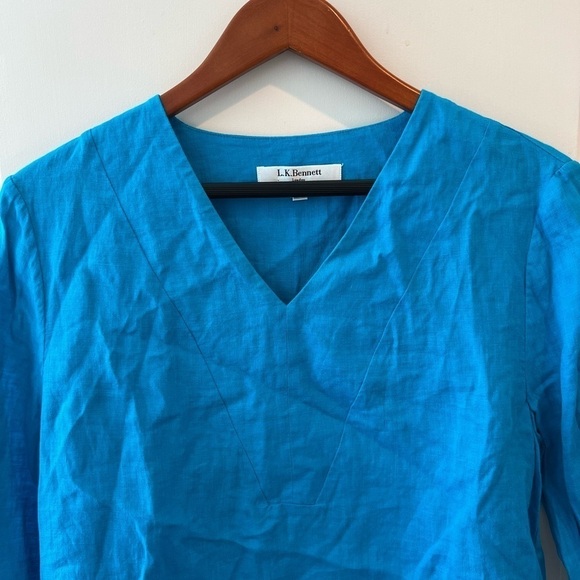 L.K.Bennett London TW ALANIA IN HAWAIIAN BLUE Top - Picture 4 of 13